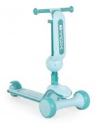 Byox Trotineta 2in1 pentru copii Evo Mint de la 18 luni cu scaunel pliabil roti ABEC-5 din PU cu lumini LED Ghidon cu inaltime reglabila 63-75 cm si frana spate