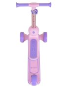 Byox Trotineta 2in1 pentru copii Evo Pink de la 18 luni cu scaunel pliabil roti ABEC-5 din PU cu lumini LED Ghidon cu inaltime reglabila 63-75 cm si frana spate