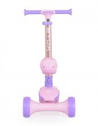 Byox Trotineta 2in1 pentru copii Evo Pink de la 18 luni cu scaunel pliabil roti ABEC-5 din PU cu lumini LED Ghidon cu inaltime reglabila 63-75 cm si frana spate