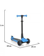 Byox Trotineta pentru copii Bolt Albastru pliabilacadru din aluminiuinaltime ghidon reglabila pe 3niveleroti PU si baza cu lumini LED de la 3ani si pana la 50kg