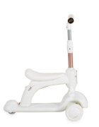 Byox Trotineta pentru copii Velvet Royal White 2in1 cu scaunel detasabilSuport picioare incorporatRoti din PUGhidon cu inaltime reglabilaEfecte muzicale si luminoaseFrana pe roata din spateRecomandata de la 3 ani