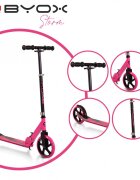 Byox Trotineta pliabila cu cadru din aluminiughidon reglabil Storm Pink recomandata de la 5 ani si pana la maxim 100kg