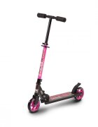 Byox Trotineta pliabila cu cadru din aluminiughidon reglabilplatforma antialunecareroti PUde la 6 ani si pana la 100kg Pink