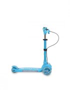 Byox Trotineta pliabila cu inaltime reglabilabaza antiderapanta cu lumini LEDroti cu lumini LEDfrana de manade la 3 ani si pana la 50 kgmuzicafar si clopotel Toy Cube Blue