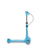 Byox Trotineta pliabila cu inaltime reglabilabaza antiderapanta cu lumini LEDroti cu lumini LEDfrana de manade la 3 ani si pana la 50 kgmuzicafar si clopotel Toy Cube Blue