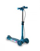 Byox Trotineta pliabila cu inaltime reglabilabaza antiderapanta cu lumini LEDroti cu lumini LEDfrana de manade la 3 ani si pana la 50 kgmuzicafar si clopotel Toy Cube Blue