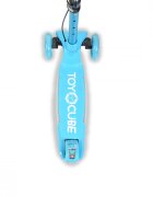 Byox Trotineta pliabila cu inaltime reglabilabaza antiderapanta cu lumini LEDroti cu lumini LEDfrana de manade la 3 ani si pana la 50 kgmuzicafar si clopotel Toy Cube Blue