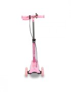 Byox Trotineta pliabila cu inaltime reglabilabaza antiderapanta cu lumini LEDroti cu lumini LEDfrana de manade la 3 ani si pana la 50 kgmuzicafar si clopotel Toy Cube Pink