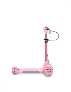Byox Trotineta pliabila cu inaltime reglabilabaza antiderapanta cu lumini LEDroti cu lumini LEDfrana de manade la 3 ani si pana la 50 kgmuzicafar si clopotel Toy Cube Pink