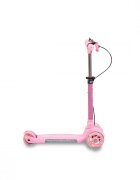 Byox Trotineta pliabila cu inaltime reglabilabaza antiderapanta cu lumini LEDroti cu lumini LEDfrana de manade la 3 ani si pana la 50 kgmuzicafar si clopotel Toy Cube Pink