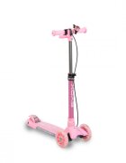 Byox Trotineta pliabila cu inaltime reglabilabaza antiderapanta cu lumini LEDroti cu lumini LEDfrana de manade la 3 ani si pana la 50 kgmuzicafar si clopotel Toy Cube Pink