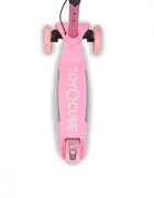 Byox Trotineta pliabila cu inaltime reglabilabaza antiderapanta cu lumini LEDroti cu lumini LEDfrana de manade la 3 ani si pana la 50 kgmuzicafar si clopotel Toy Cube Pink