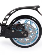 Byox Trotineta pliabila cu suspensiifrana de mana pe discinaltime ghidon reglabilacricsuport sticla si centura transport incluse Fiore Blue