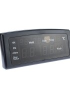 Caixing Ceas digital afisaj led rosu data alarma temperatura Negru