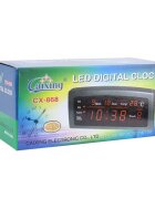 Caixing Ceas digital afisaj led rosu data alarma temperatura Negru
