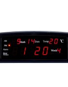 Caixing Ceas digital afisaj led rosu data alarma temperatura Negru
