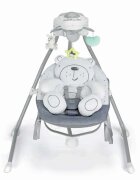 CAM Balansoar 2 in 1 Orso Grigio cu melodii si sunete 4 viteze pentru leganare bebe si proiector de lumina