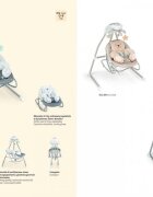 CAM Balansoar 2 in 1 Orso Grigio cu melodii si sunete 4 viteze pentru leganare bebe si proiector de lumina