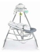 CAM Balansoar 2 in 1 Orso Grigio cu melodii si sunete 4 viteze pentru leganare bebe si proiector de lumina