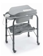 CAM Masa de baie bio Deluxe Gri pliabila cu saltea de infasat si cadita anatomica furtun roti cu blocatori