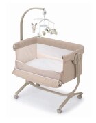 CAM Patut cu leganare Cullami Beige Gold co-sleeper 2 in 1 cu laterala culisanta setare unghiulara roti reglabil in 8 pozitii pe inaltime