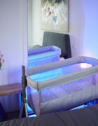 CAM Patut Cullami Bej co-sleeper 2 in 1 cu laterala culisanta reglabil in 8 pozitii pe inaltime 2 roti cu frana standard European EN1130 EN16890