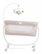 CAM Patut Cullami Gri co-sleeper 2 in 1 cu laterala culisanta inaltime reglabila 2 roti cu frana standard European EN1130 EN16890