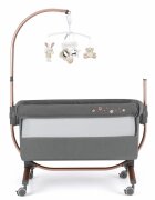 CAM Patut Cullami Gri Copie co-sleeper 2 in 1 cu laterala culisanta inaltime reglabila 2 roti cu frana standard European EN1130 EN16890