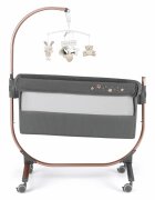 CAM Patut Cullami Gri Copie co-sleeper 2 in 1 cu laterala culisanta inaltime reglabila 2 roti cu frana standard European EN1130 EN16890