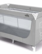 CAM Patut voiaj Pisolino Gri ultraportabil cu doua nivele saltea si geanta transport incluse incluse roti cu blocare standard European EN 716-12