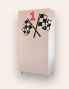 CameraMagica Dulap pentru camera copilului Cars Race Alb