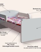 CameraMagica Pat pentru copii Batman cu manere si saltea 2-8 ani 140x70 cm