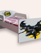 CameraMagica Pat pentru copii Batman cu manere si saltea 2-8 ani 140x70 cm
