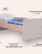 CameraMagica Pat pentru copii cu saltea 2-6 ani 130x60 cm