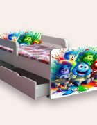CameraMagica Pat pentru copii Emotii cu manere si sertar 2-12 ani 160x80 cm