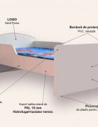 CameraMagica Pat pentru copii Hulk cu saltea 2-12 ani 160x80 cm