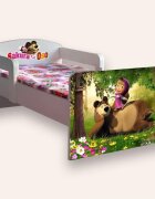 CameraMagica Pat pentru copii Masha si ursul cu manere 2-8 ani 140x70 cm