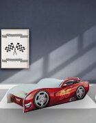 CameraMagica Pat pentru copii masina Fulger McQueen Alb 2-8 ani 140x70 cm
