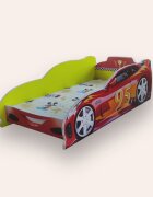 CameraMagica Pat pentru copii masina Turbo Speed 95 Galben cu saltea 2-8 ani 140x70 cm