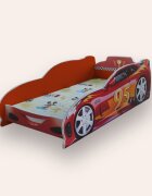 CameraMagica Pat pentru copii masina Turbo Speed 95 Rosu cu saltea 2-8 ani 140x70 cm