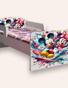 CameraMagica Pat pentru copii Mickey si Minnie cu manere 2-12 ani 160x80 cm