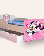 CameraMagica Pat pentru copii Minnie Mouse cu sertar 2-12 ani 160x80 cm