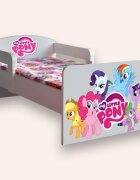 CameraMagica Pat pentru copii My Little Pony cu manere si saltea 2-12 ani 160x80 cm