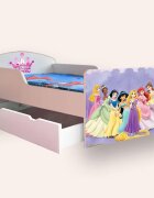 CameraMagica Pat pentru copii Printese cu sertar si saltea 2-6 ani 160x80 cm