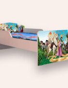 CameraMagica Pat pentru copii Rapunzel cu saltea 2-6 ani 130x60 cm
