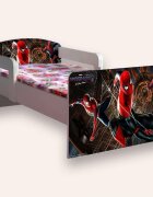 CameraMagica Pat pentru copii Spider Man varianta 2 cu manere si saltea 2-6 ani 130x60 cm