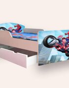 CameraMagica Pat pentru copii Spider Man varianta 3 cu sertar 2-6 ani 130x60 cm