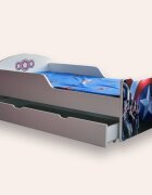 CameraMagica Pat pentru copii The Avengers cu sertar 2-8 ani 140x70 cm