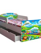 CameraMagica Pat pentru copii Tomas cu sertar si saltea 2-12 ani 160x80 cm