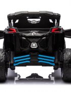 Can-Am Masinuta electrica pentru copii Can Am Marverick UTV Blue 12V 90W cu telecomanda 2.4G deschidere usi scaun ergonomic pornire la buton functii muzicale si suspensii
